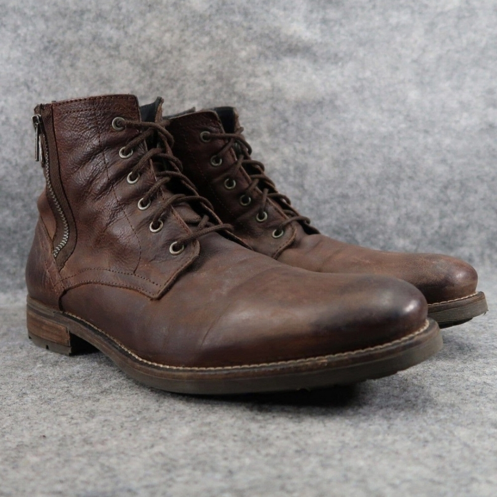 Sneaky Steve Shoes Mens 10 Kunya Boot Moto Combat Leather Zip Lace Up Lifestyle